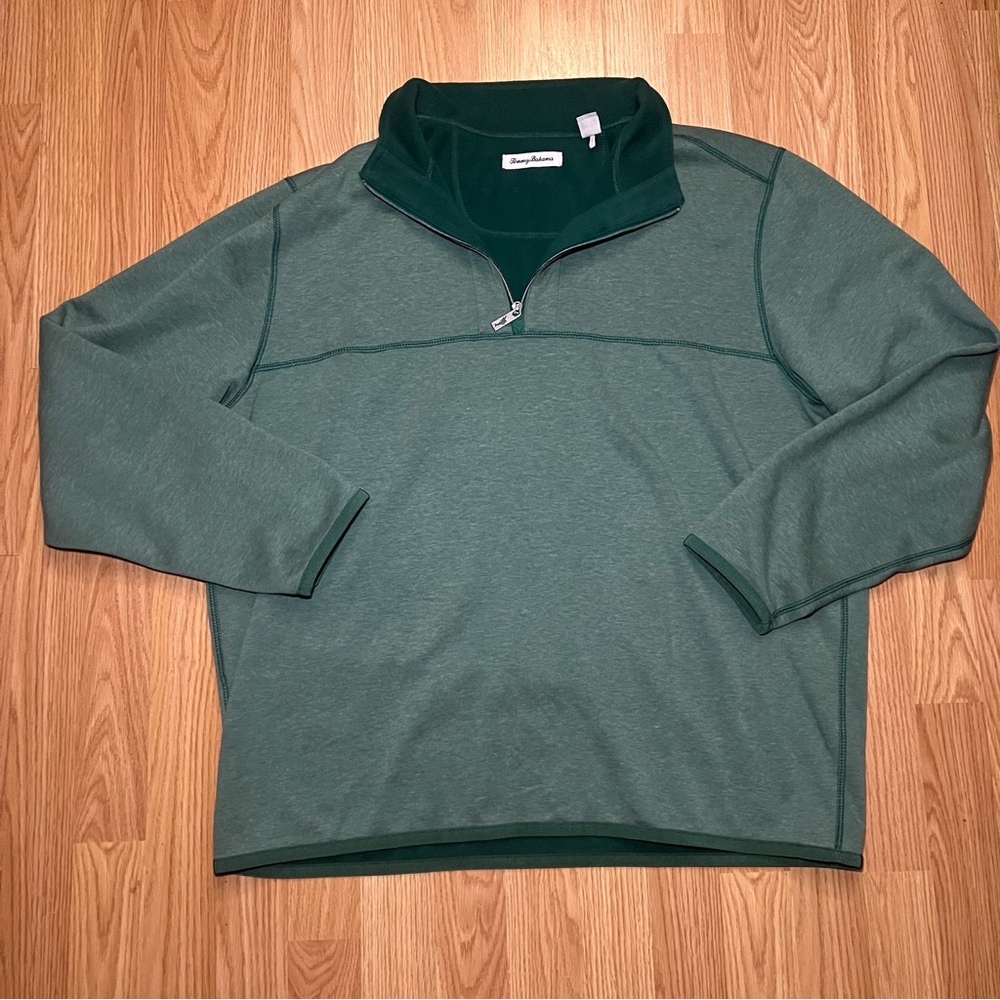 Tommy Bahama Mens Green Pine Sport Blitz Half Zip Sweatshirt Size XL Sweater EUC